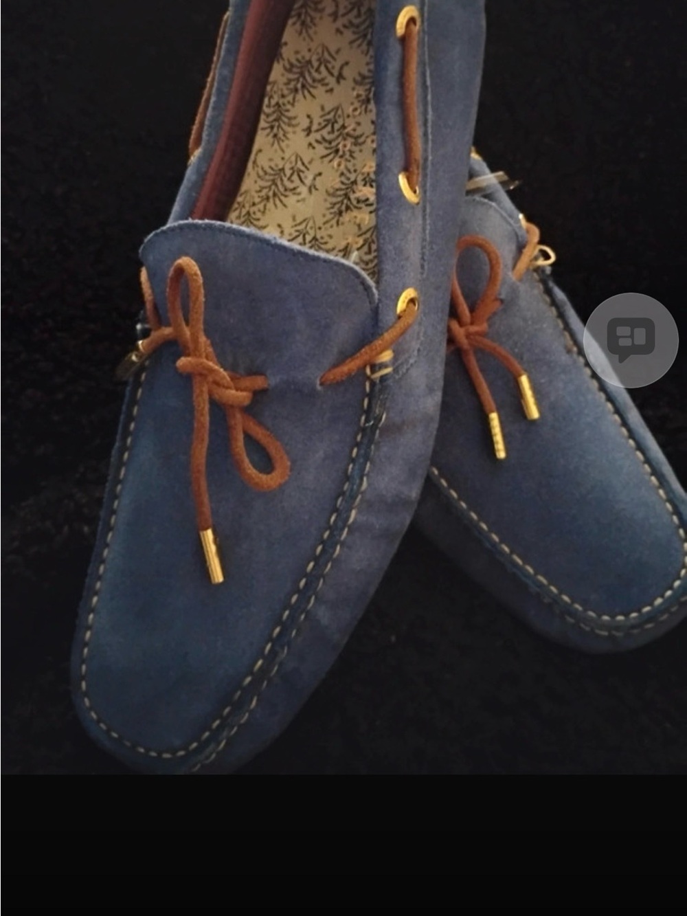 Ted Baker London Blue Suede Driving Loafers with Brown Laces
